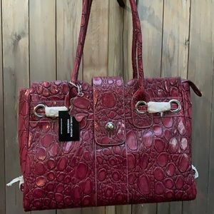 Charlie Lapson Wine Croc Embossed bag - NEW!